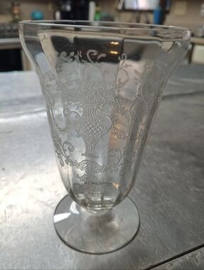 6 Fostoria Florentine Clear Vintage Crystal Beverage Glasses  1935-1950's